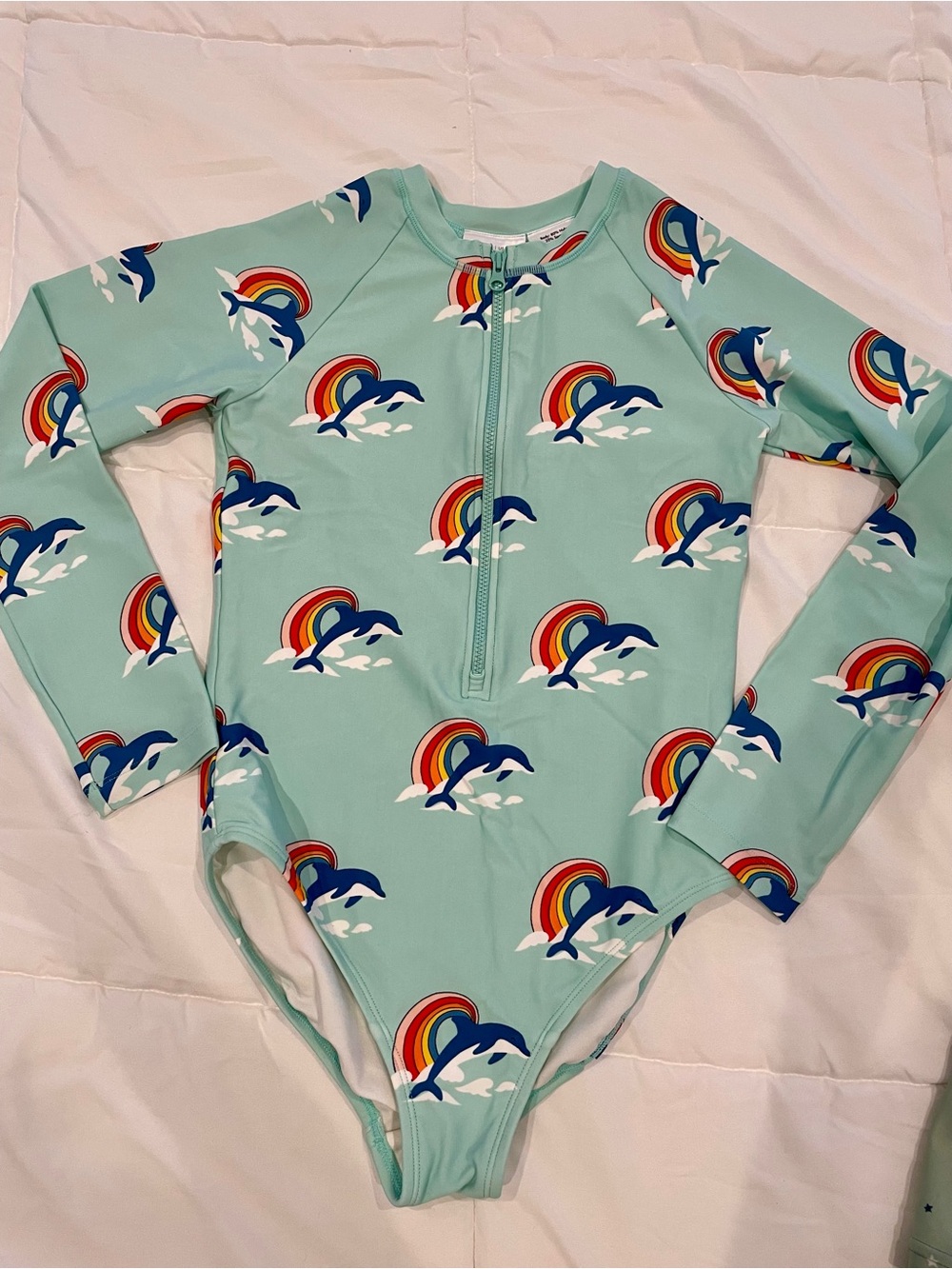 Hanna Andersson Kids Long Sleeve One-Piece Swimsuit - size 140 (9/10)